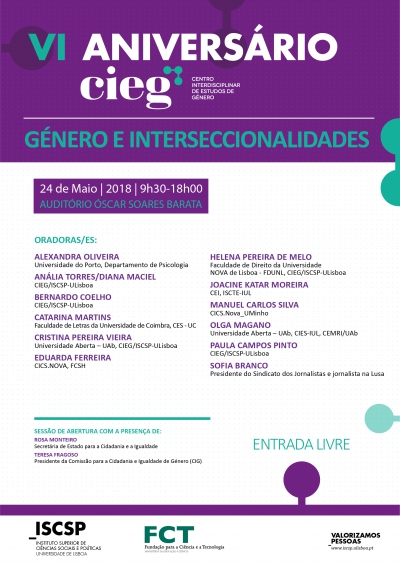 Conferência do 6º aniversário do CIEG: Género e Interseccionalidades