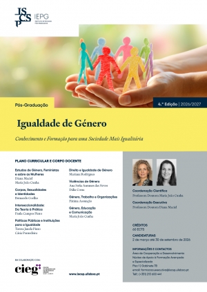 Candidaturas Abertas: P&oacute;s-Gradua&ccedil;&atilde;o em Igualdade de G&eacute;nero 2026/2027