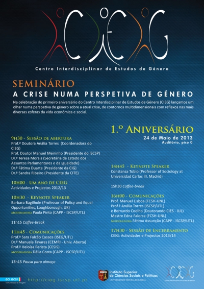 Conferência do 1º aniversário do CIEG: A crise numa perspetiva de género